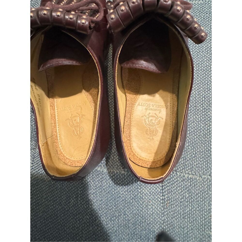 THE OFFICE OF ANGELA SCOTT Ms. Jane Burgundy Leather Women's Kiltie Oxford. 37.5 - Picture 4 of 8
